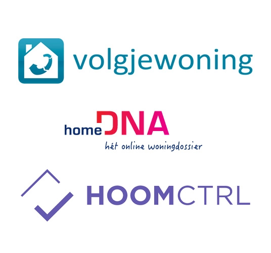 Volgjewoning en HomeDNA logo